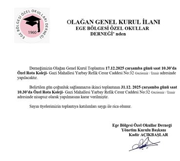 2025 Yılı Olağan Genel Kurul İlanı